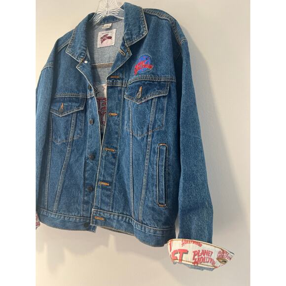 Vintage Planet Hollywood Las Vegas Denim / Jean Jacket Unisex Size Medium - Picture 3 of 12